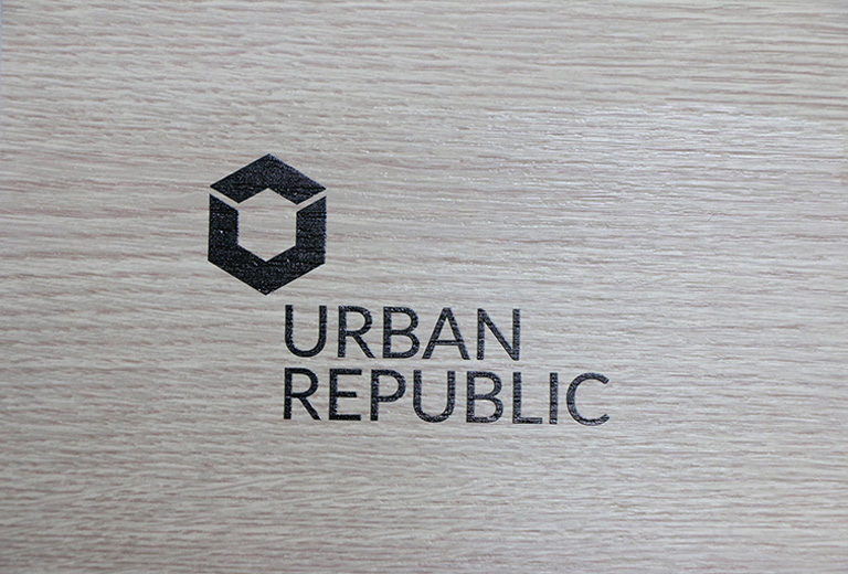 Logo printing on wood materials by WER-D4880UV