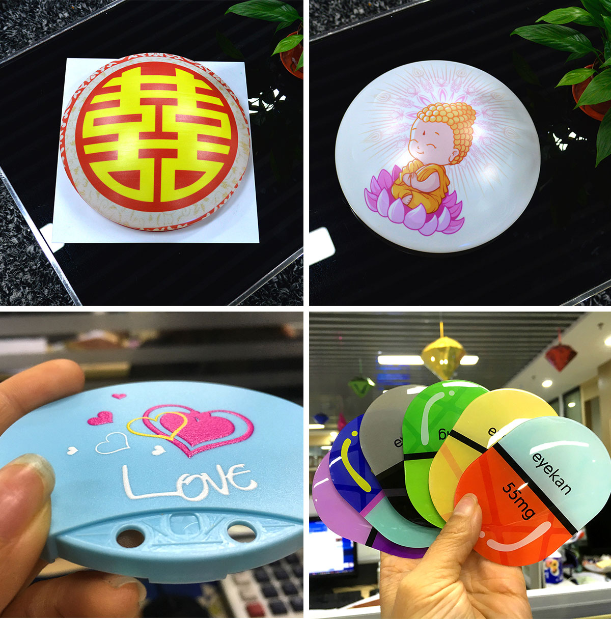 printing samples of plastic from A1 size uv printer 6090UV